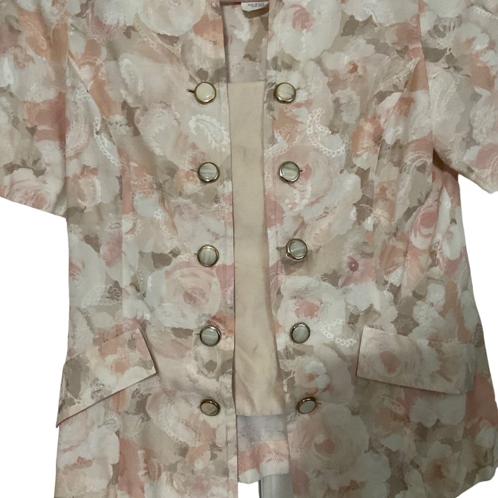 Vintage 1970 Leslie Faye Petite Collections Floral Jacket Size‎ 16 - Picture 10 of 11